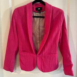 H&M hot pink fitted blazer